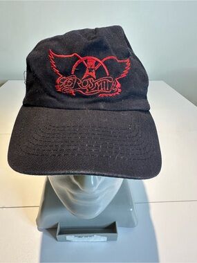 Black Baseball Cap with Red Embroidered Logo